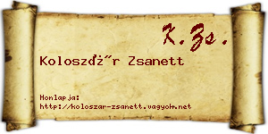 Koloszár Zsanett névjegykártya